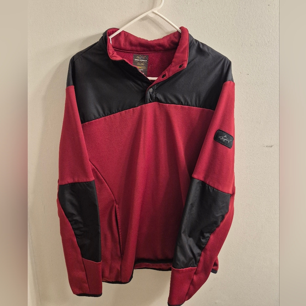 Greg Norman Collection Red and Black Performance Pull Over